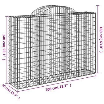 Schanskorven 3 st gewelfd 200x50x140/160 cm ijzer 8720845569464 6