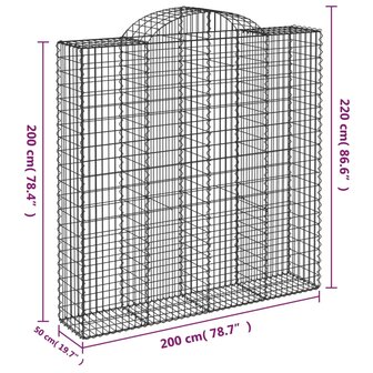 Schanskorven 2 st gewelfd 200x50x200/220 cm ijzer 8720845570088 6