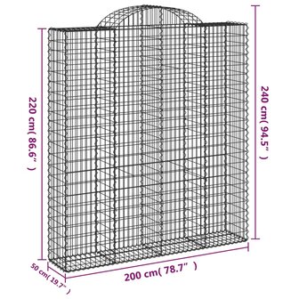 Schanskorven 3 st gewelfd 200x50x220/240 cm ijzer 8720845570309 6