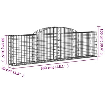 Schanskorven 3 st gewelfd 300x30x80/100 cm gegalvaniseerd ijzer 8720845570873 6