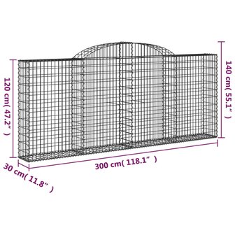 Schanskorven 3 st gewelfd 300x30x120/140 cm ijzer 8720845571238 6