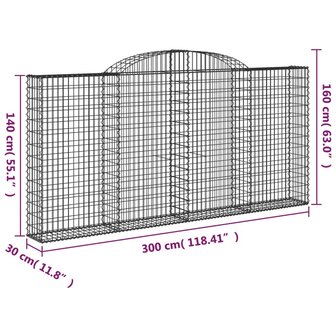 Schanskorven 2 st gewelfd 300x30x140/160 cm ijzer 8720845571405 6