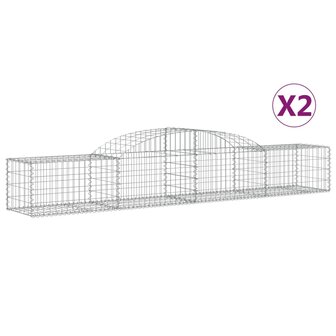 Schanskorven 2 st gewelfd 300x50x40/60 cm gegalvaniseerd ijzer 8720845572303 2