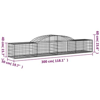 Schanskorven 4 st gewelfd 300x50x40/60 cm gegalvaniseerd ijzer 8720845572327 6