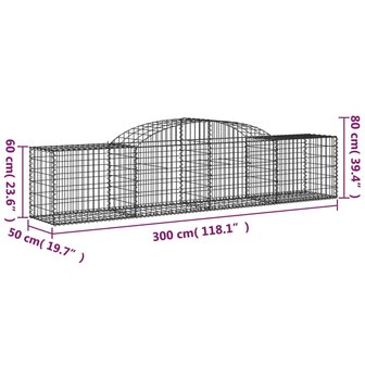 Schanskorven 3 st gewelfd 300x50x60/80 cm gegalvaniseerd ijzer 8720845572495 6