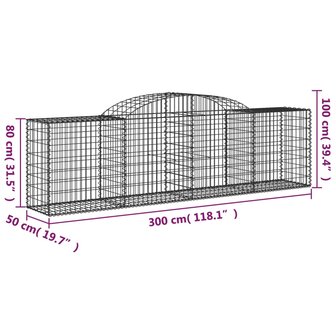 Schanskorven 2 st gewelfd 300x50x80/100 cm gegalvaniseerd ijzer 8720845572662 6