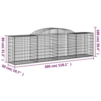 Schanskorven 3 st gewelfd 300x50x80/100 cm gegalvaniseerd ijzer 8720845572679 6