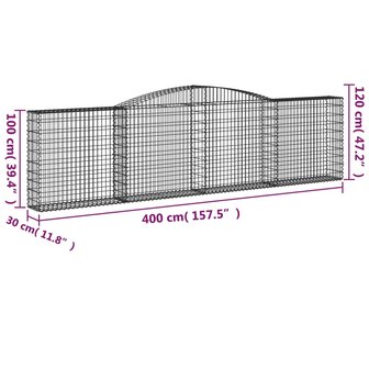 Schanskorven 2 st gewelfd 400x30x100/120 cm ijzer 8720845574499 6