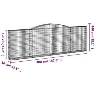 Schanskorven 2 st gewelfd 400x30x120/140 cm ijzer 8720845574628 6