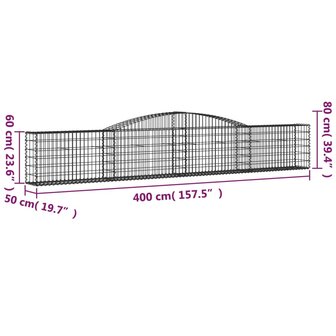 Schanskorf 2 st gewelfd 400x50x60/80 cm gegalvaniseerd ijzer 8720845575533 6