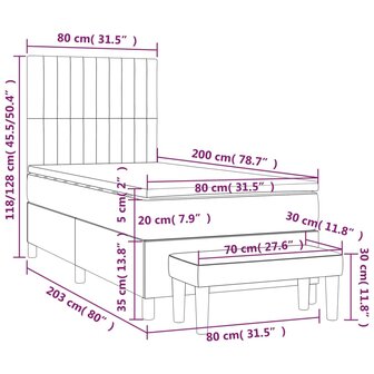 Boxspring met matras fluweel donkergrijs 80x200 cm 8720845539405 8