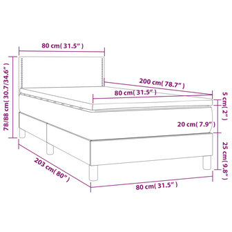 Boxspring met matras stof zwart 80x200 cm 8720287445951 7