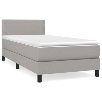 Boxspring met matras stof lichtgrijs 90x190 cm 8720287446019 2