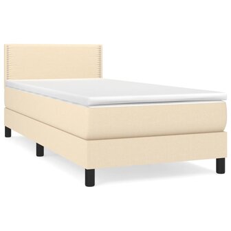 Boxspring met matras stof cr&egrave;mekleurig 90x190 cm 8720287446064 2