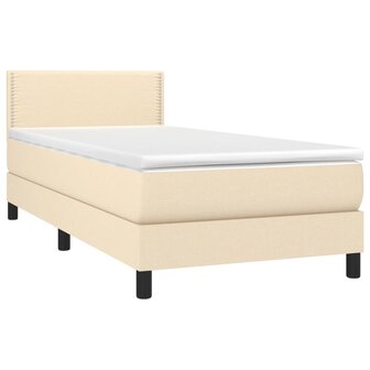 Boxspring met matras stof cr&egrave;mekleurig 90x190 cm 8720287446064 3