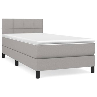 Boxspring met matras stof lichtgrijs 90x190 cm 8720287446811 2