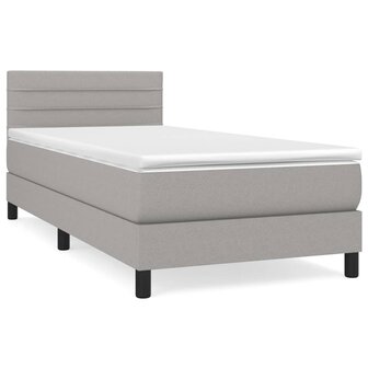 Boxspring met matras stof lichtgrijs 90x190 cm 8720287447610 2