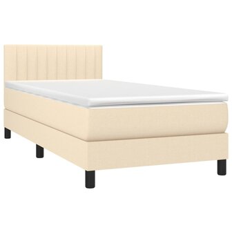 Boxspring met matras stof cr&egrave;mekleurig 80x200 cm 8720287448389 3