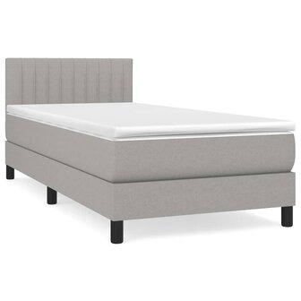 Boxspring met matras stof lichtgrijs 90x190 cm 8720287448419 2