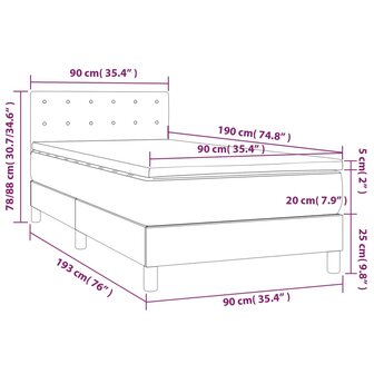 Boxspring met matras stof lichtgrijs 90x190 cm 8720287450016 7