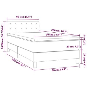 Boxspring met matras stof cr&egrave;mekleurig 90x200 cm 8720287450146 7