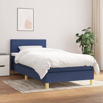 Boxspring met matras stof blauw 80x200 cm 8720287450795 1