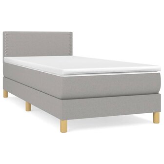 Boxspring met matras stof lichtgrijs 90x190 cm 8720287451617 2