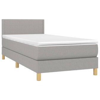 Boxspring met matras stof lichtgrijs 90x190 cm 8720287451617 3