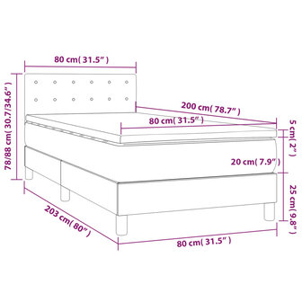 Boxspring met matras stof lichtgrijs 80x200 cm 8720287455530 7