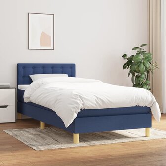 Boxspring met matras stof blauw 80x200 cm 8720287455592 1