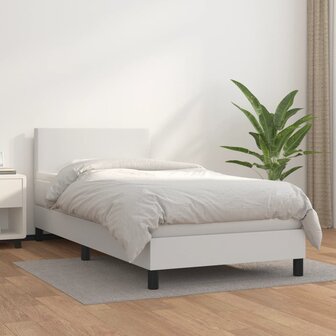 Boxspring met matras kunstleer wit 90x200 cm 8720287456469 1