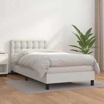 Boxspring met matras kunstleer wit 80x200 cm 8720287457541 1