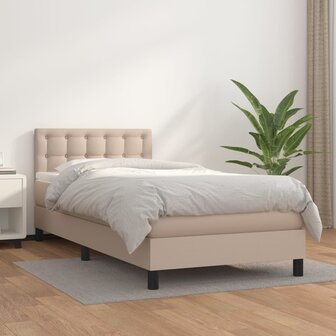 Boxspring met matras kunstleer cappuccinokleurig 90x200 cm 8720287457701 1