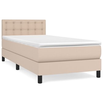 Boxspring met matras kunstleer cappuccinokleurig 90x200 cm 8720287457701 2