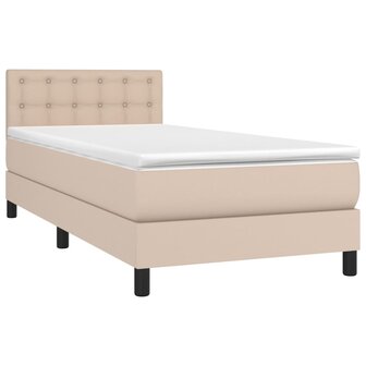 Boxspring met matras kunstleer cappuccinokleurig 90x200 cm 8720287457701 3