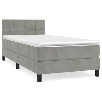 Boxspring met matras fluweel lichtgrijs 90x190 cm 8720287459392 2