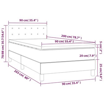 Boxspring met matras fluweel zwart 90x200 cm 8720845501877 7