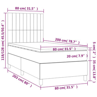 Boxspring met matras stof zwart 80x200 cm 8720845505554 6