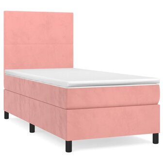 Boxspring met matras fluweel roze 80x200 cm 8720845515386 2