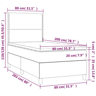 Boxspring met matras fluweel lichtgrijs 80x200 cm 8720845515935 6