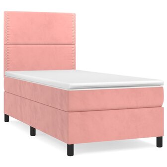 Boxspring met matras fluweel roze 80x200 cm 8720845515980 2