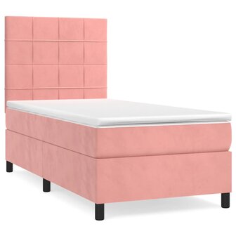 Boxspring met matras fluweel roze 80x200 cm 8720845516581 2