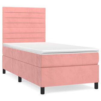 Boxspring met matras fluweel roze 80x200 cm 8720845517182 2