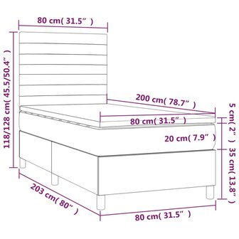 Boxspring met matras fluweel roze 80x200 cm 8720845517182 6