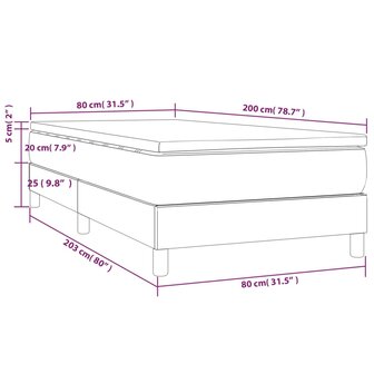 Boxspring met matras stof lichtgrijs 80x200 cm 8720845545284 10