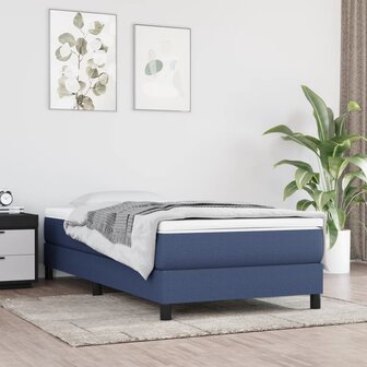 Boxspring met matras stof blauw 80x200 cm 8720845545345 1