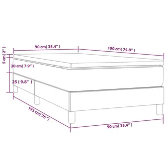 Boxspring met matras stof donkergrijs 90x190 cm 8720845545376 10