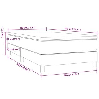 Boxspring met matras stof lichtgrijs 80x200 cm 8720845546267 10