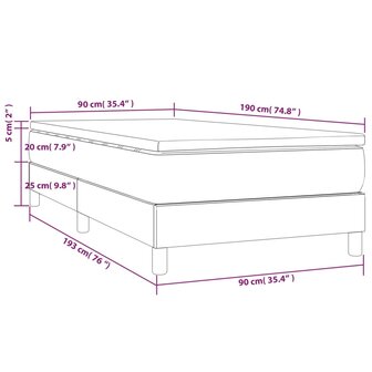 Boxspring met matras stof donkergrijs 90x190 cm 8720845546359 10