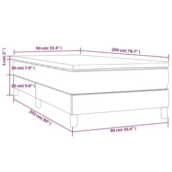 Boxspring met matras stof lichtgrijs 90x200 cm 8720845546427 10